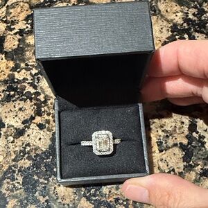SOLD - Zales Vera Wang Love 1 1/3ctw Emerald Cut Double Halo Ring